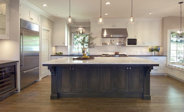 Kitchen with an island in the middle